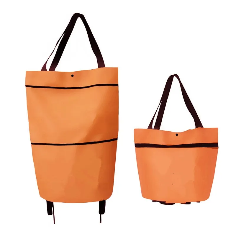Oxford Folding Shopping Bag Shopping Cart Wheels Bag Small Pull Cart Women's Buy Vegetables Bag Shopping Organizer Tug Package