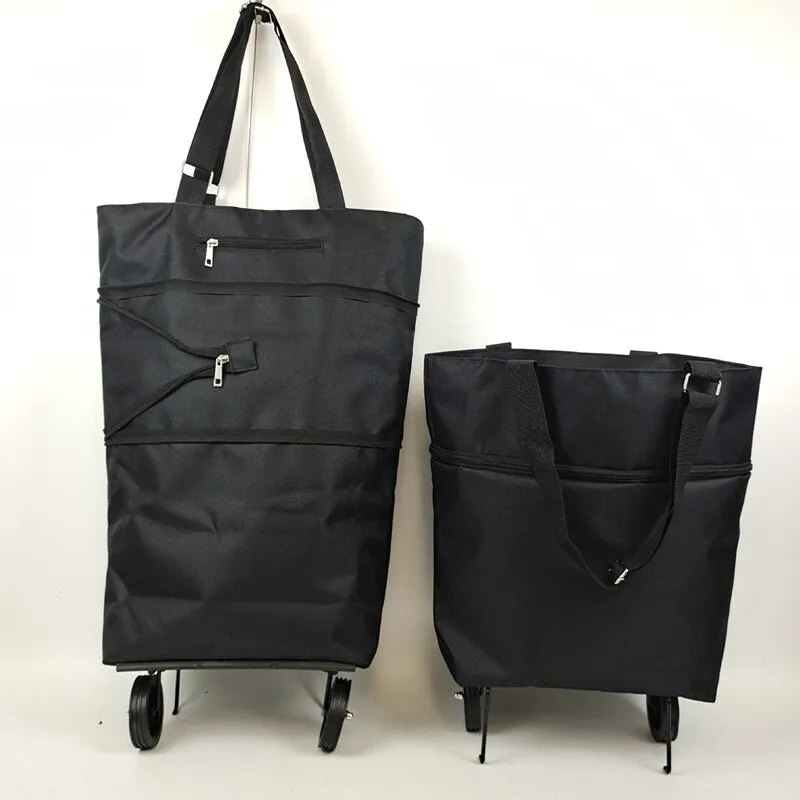 Oxford Folding Shopping Bag Shopping Cart Wheels Bag Small Pull Cart Women's Buy Vegetables Bag Shopping Organizer Tug Package