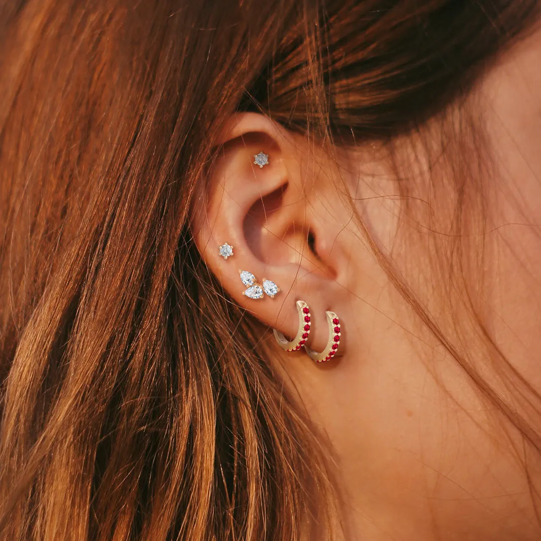 Paola Clicker Hoops, Red Ruby