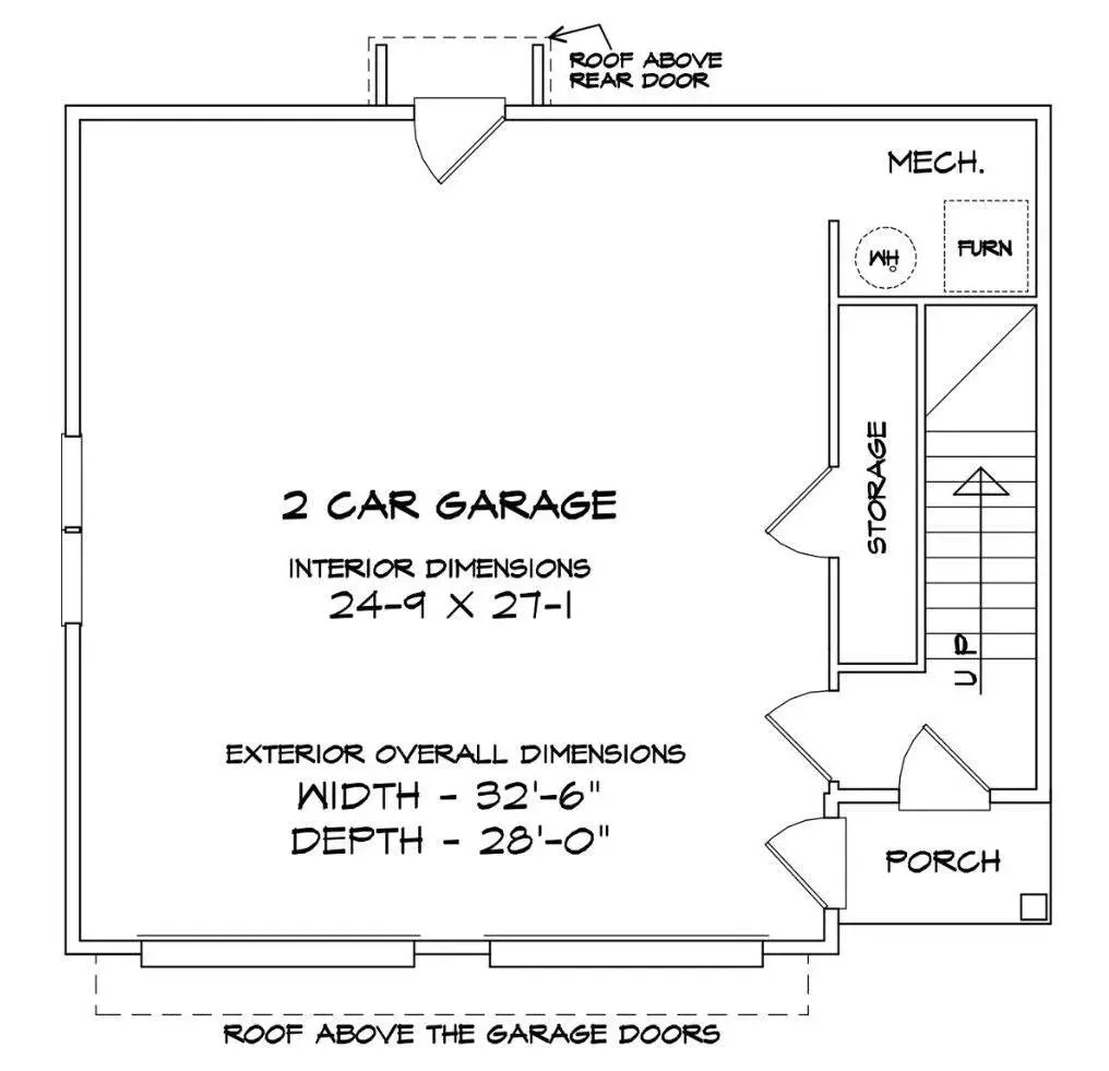 Practical Garage Apartment Plan with Spacious Living and Storage