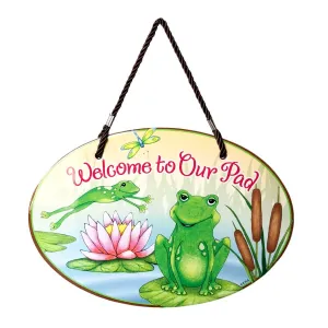 "Welcome To Our Pad" Decorative Ceramic Door Sign "Welcome To Our Pad" Decorative Ceramic Door Sign