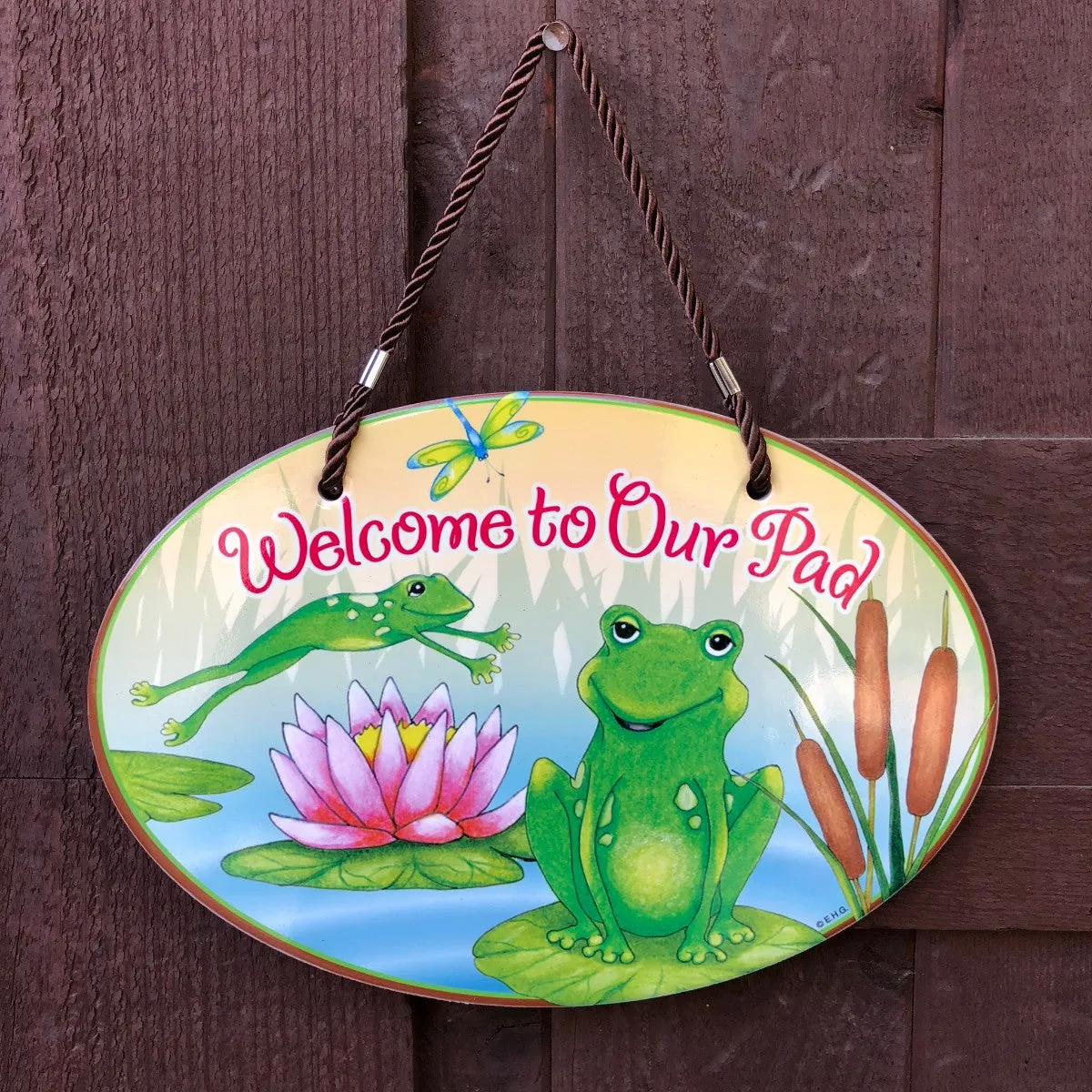 "Welcome To Our Pad" Decorative Ceramic Door Sign