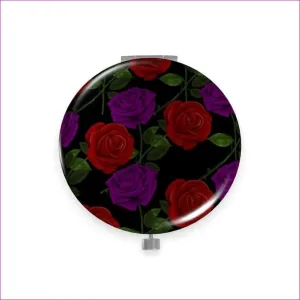 Red Rose Purp Metal Compact Mirror Red Rose Purp Metal Compact Mirror