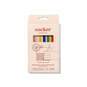 Reusable glass Cocktail Straws - multi-coloured Reusable glass Cocktail Straws - multi-coloured