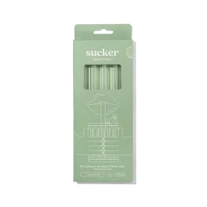 Reusable Glass Smoothie Straws - transparent Reusable Glass Smoothie Straws - transparent