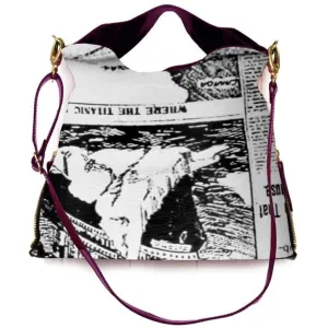 Riche - White newsprint Handbag Riche - White newsprint Handbag