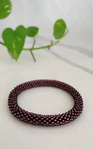 Rolling Beaded Bracelet - Maroon Rolling Beaded Bracelet - Maroon