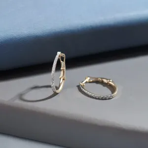 Sleek Pave Medium Hoops Sleek Pave Medium Hoops