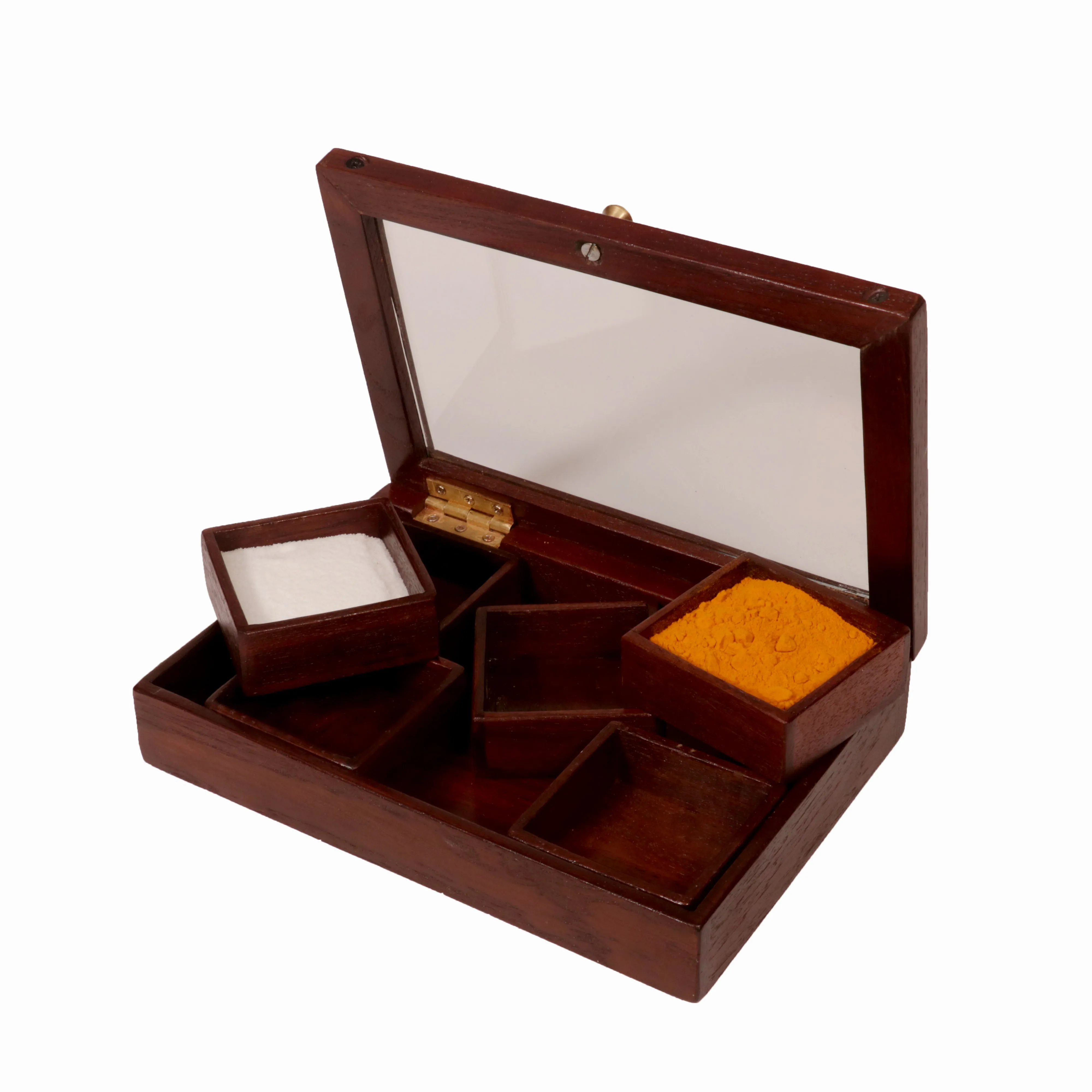 Solid Indian Teak wood Masala Box