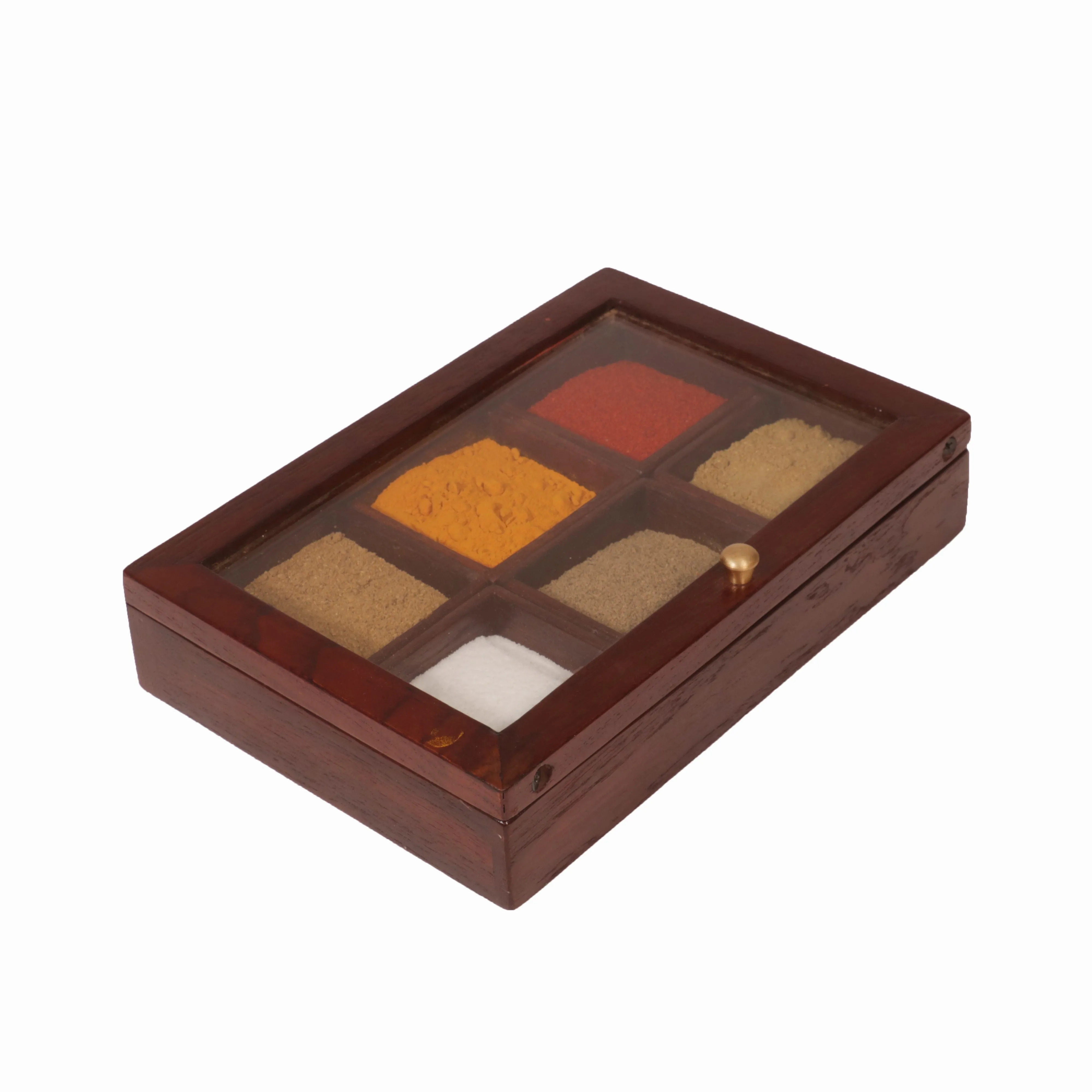 Solid Indian Teak wood Masala Box