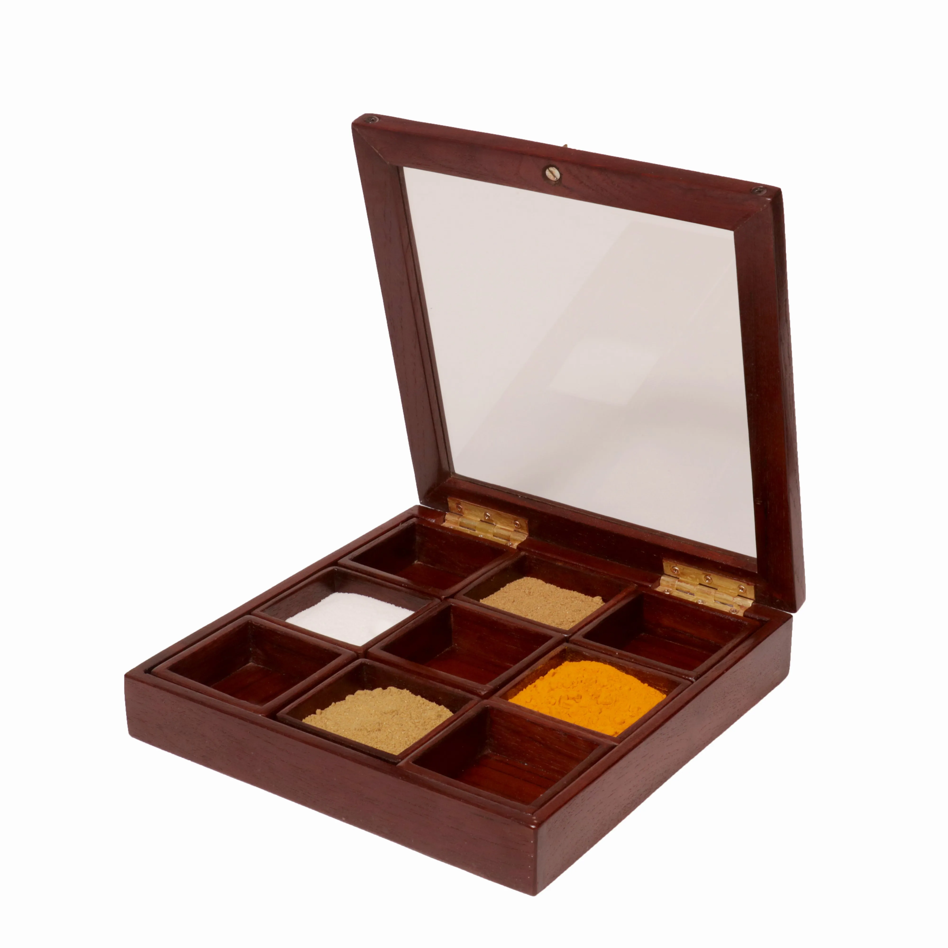 Solid Indian Teak wood Masala Box