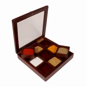 Solid Indian Teak wood Masala Box Solid Indian Teak wood Masala Box