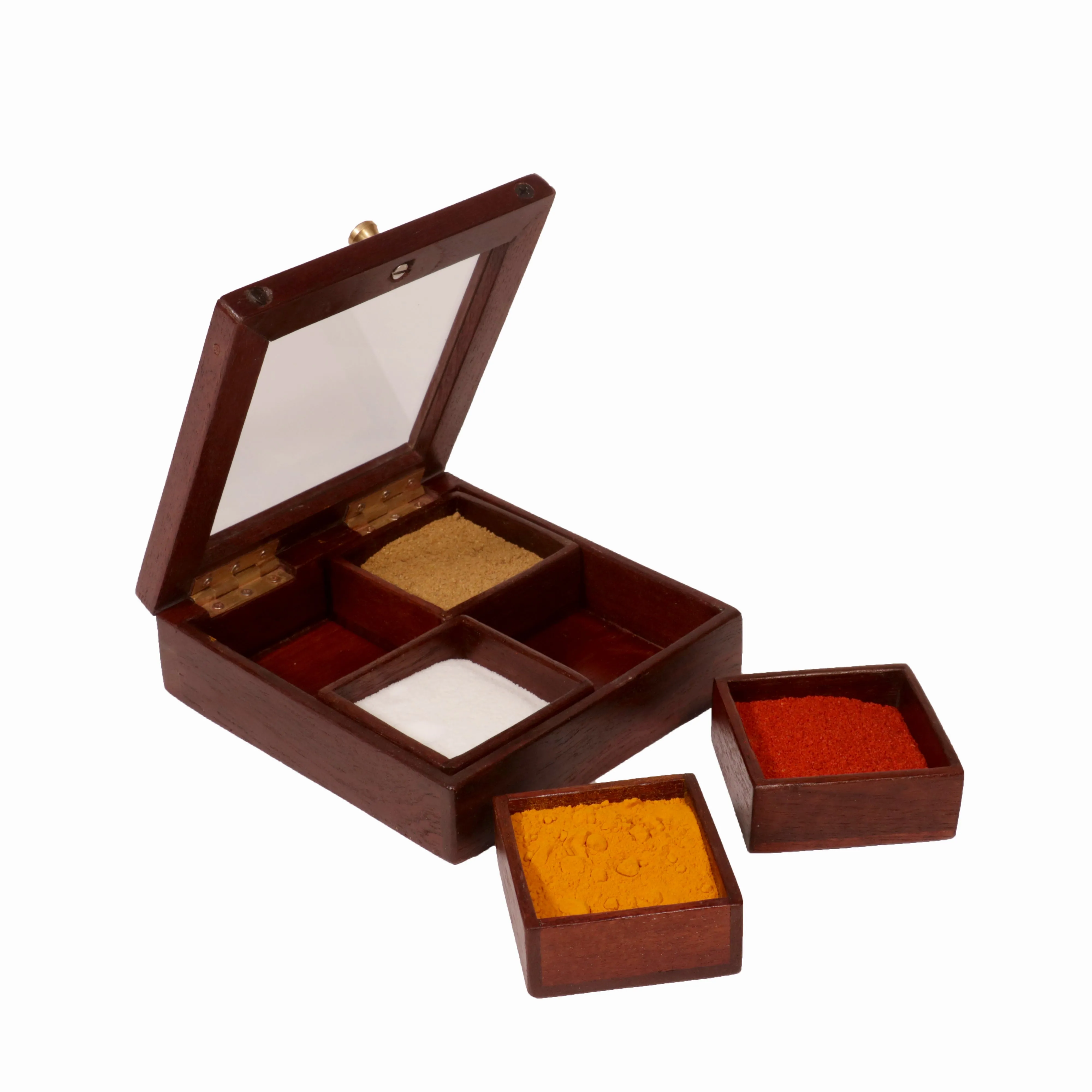 Solid Indian Teak wood Masala Box