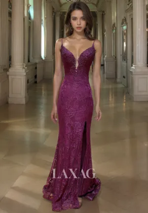 Spaghetti Straps Backless Lace Appliques Sequins Mermaid Party Prom Formal Evening Dress Spaghetti Straps Backless Lace Appliques Sequins Mermaid Party Prom Formal Evening Dress