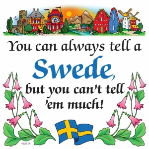 Swedish Souvenirs Magnet Tile Tell Swede Swedish Souvenirs Magnet Tile Tell Swede
