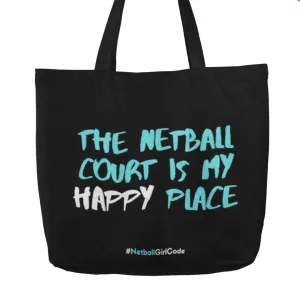 'The Netball Court is my Happy Place' Netball Shopping Tote Bag 'The Netball Court is my Happy Place' Netball Shopping Tote Bag