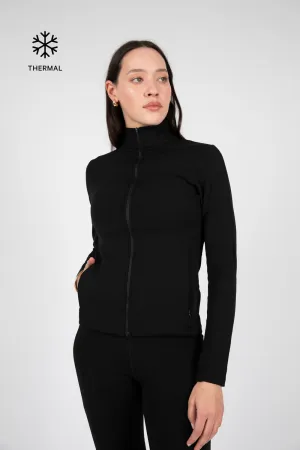 Thermal Active Full Zip LS Top | Black Thermal Active Full Zip LS Top | Black