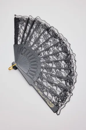 Token Couturier Handheld Lace Fan Black Token Couturier Handheld Lace Fan Black