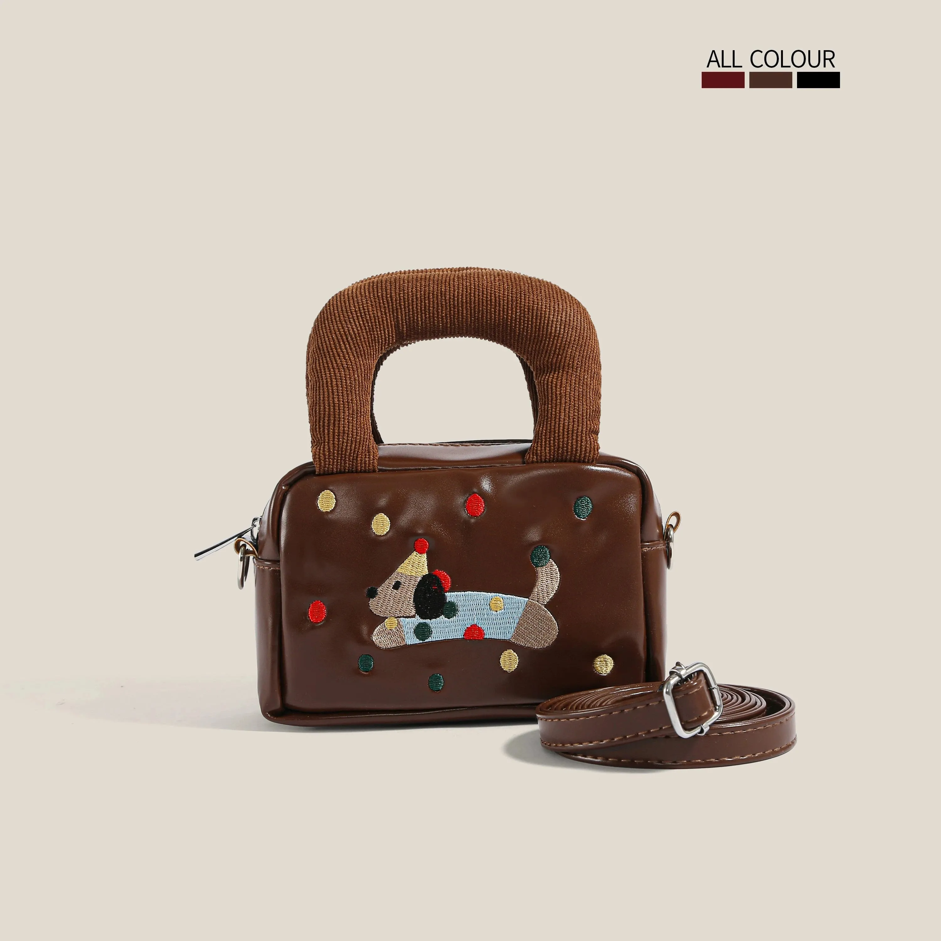 Trendy Dachshund Design Handbag
