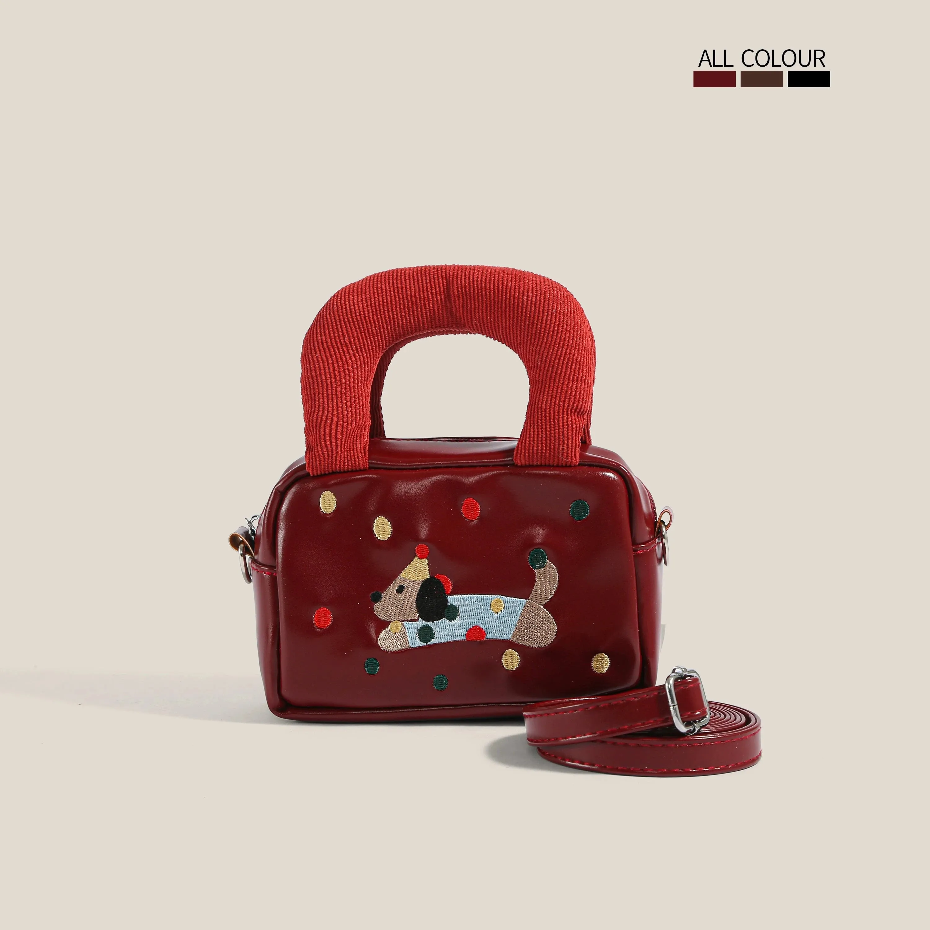 Trendy Dachshund Design Handbag