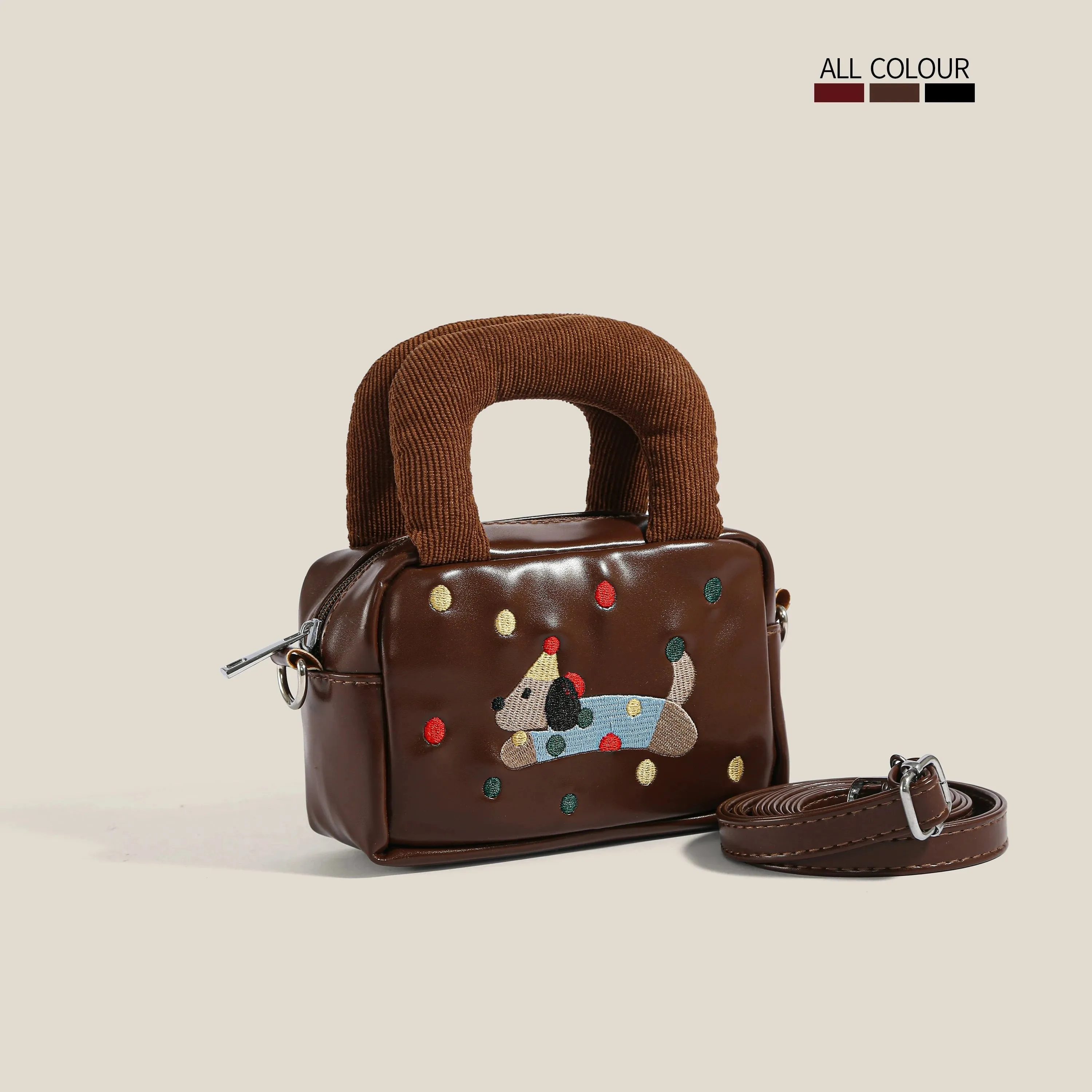Trendy Dachshund Design Handbag
