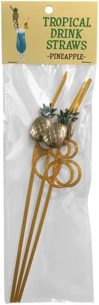 Tropical Drink Straws Pineapple