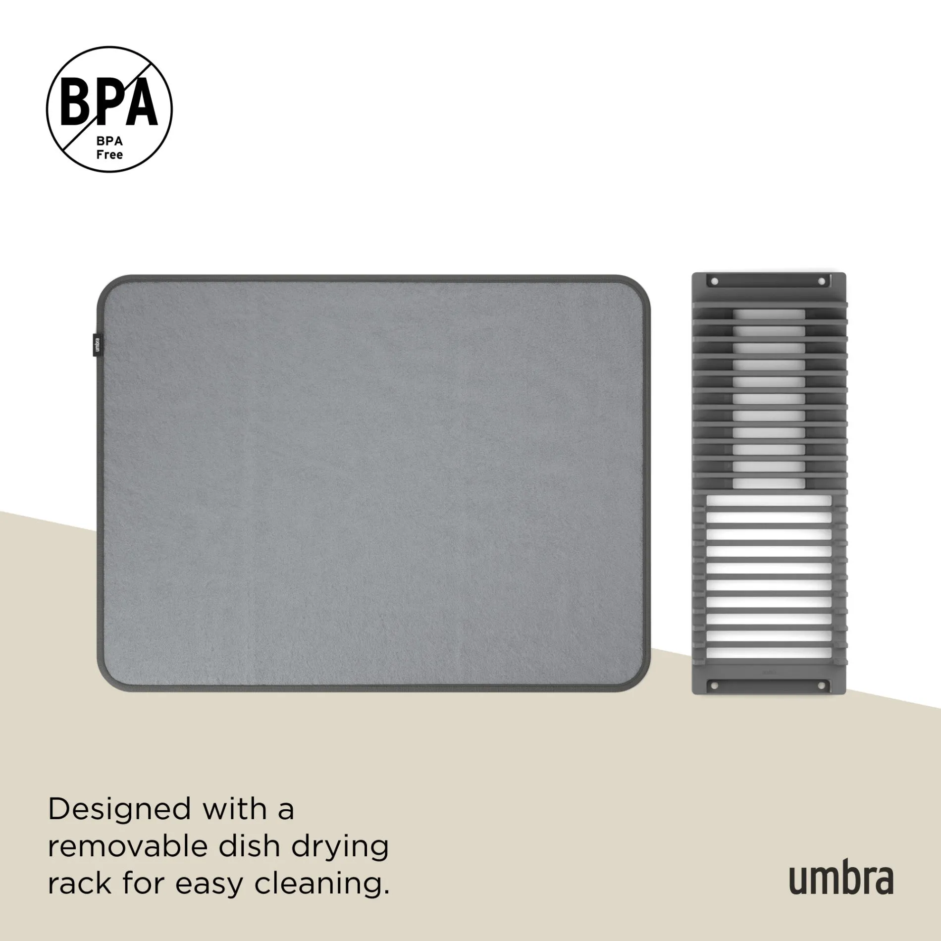 UDry Dish Drying Rack with Mat