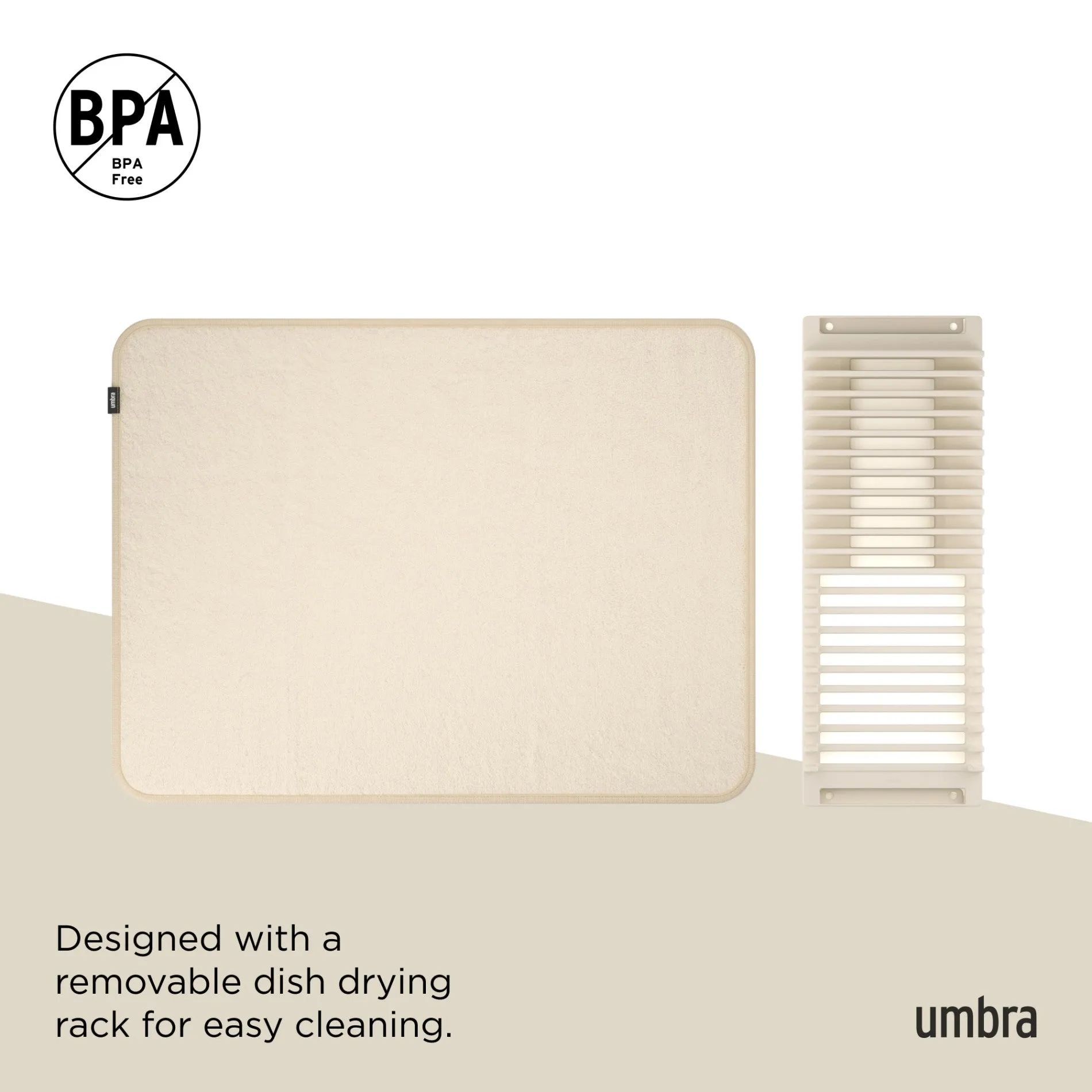 UDry Dish Drying Rack with Mat
