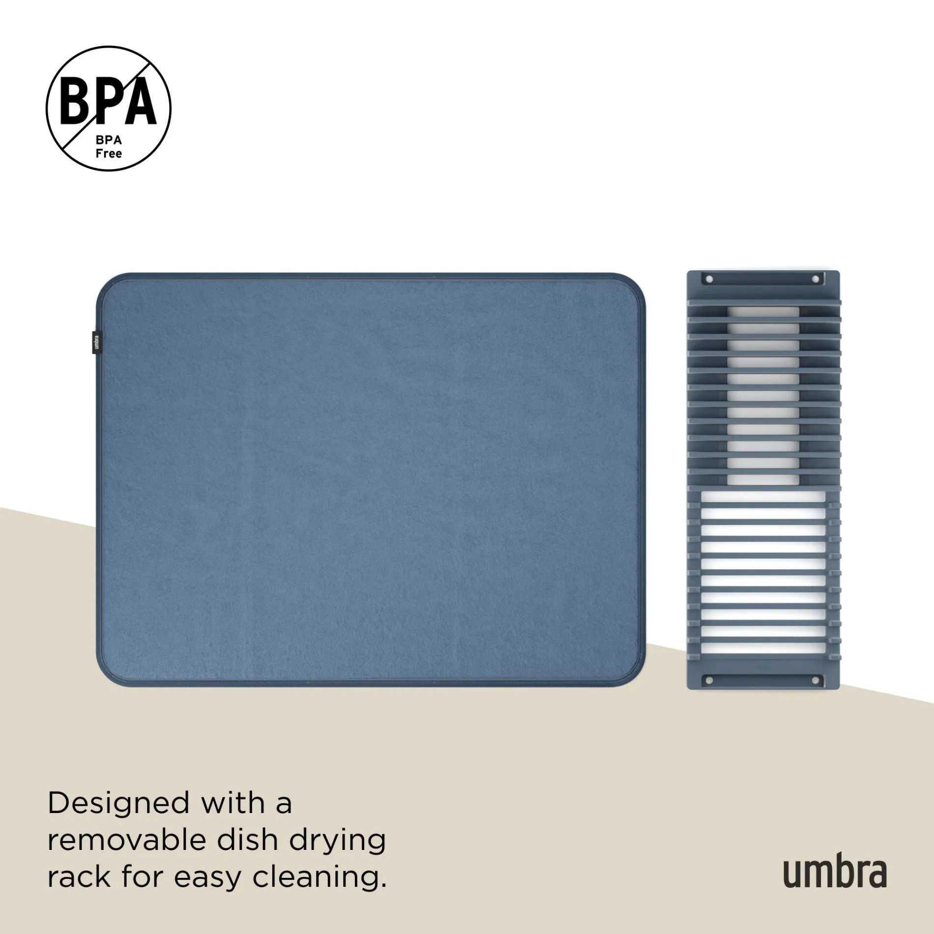 UDry Dish Drying Rack with Mat