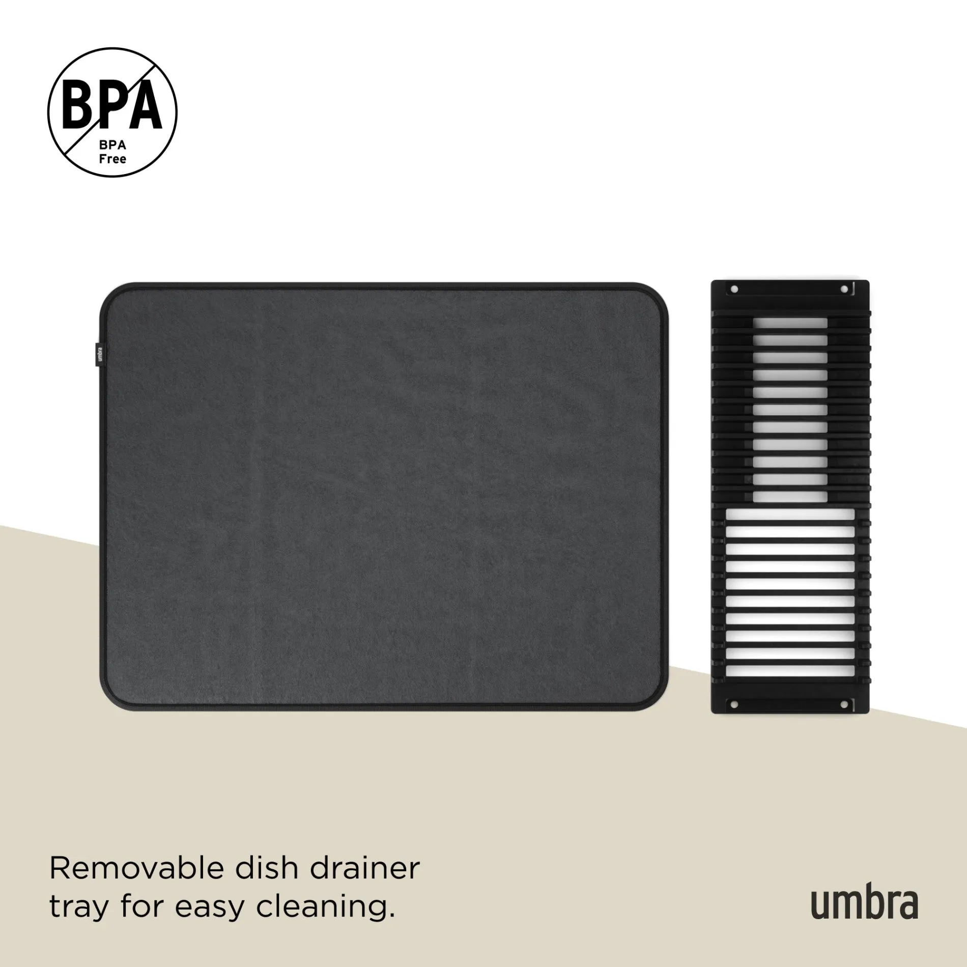 UDry Dish Drying Rack with Mat