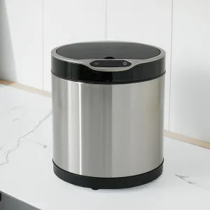 UMAI Stainless Steel Dustbin With Lid | Automatic Dustbin With Inner Bucket | 6L | Dustbin For Kitchen | Round | Dustbin For Bathroom | Dustbin For Bedroom | Dustbin For Home & Office | Silver UMAI Stainless Steel Dustbin With Lid | Automatic Dustbin With Inner Bucket | 6L | Dustbin For Kitchen | Round | Dustbin For Bathroom | Dustbin For Bedroom | Dustbin For Home & Office | Silver