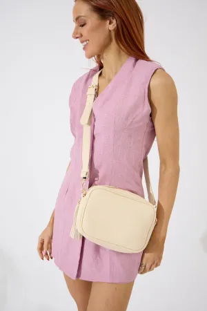 Vegan PU Leather Sandy Springs Crossbody - Ivory Vegan PU Leather Sandy Springs Crossbody - Ivory