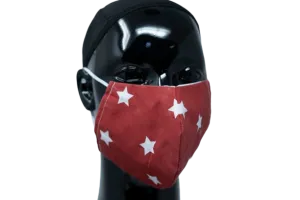 Washable, Reusable Face Mask | Deep Red & Stars Washable, Reusable Face Mask | Deep Red & Stars
