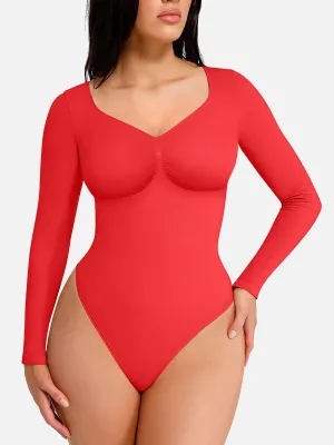 Wholesale Seamless Long Sleeve Chest Support Tummy Control Thong Bodysuit Wholesale Seamless Long Sleeve Chest Support Tummy Control Thong Bodysuit