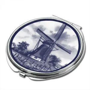 Windmill Scene Metal Compact Mirror Windmill Scene Metal Compact Mirror