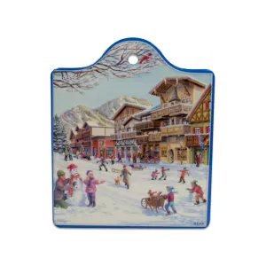 Winter in Germany Ceramic Cheeseboard Kitchen Trivet Winter in Germany Ceramic Cheeseboard Kitchen Trivet