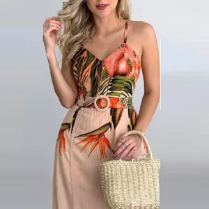 Women's Sling Positioning Burning Flower Dress Women's Sling Positioning Burning Flower Dress