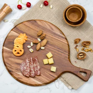 Wooden cutting Pizza Peels steak tray board circular thickened baking with handle Pizza Oven Accessories LS-CB-008 Wooden cutting Pizza Peels steak tray board circular thickened baking with handle Pizza Oven Accessories LS-CB-008