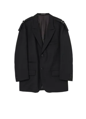 WOOL GABARDINE 2BS JACKET WITH SHOULDER ADJUSTER WOOL GABARDINE 2BS JACKET WITH SHOULDER ADJUSTER